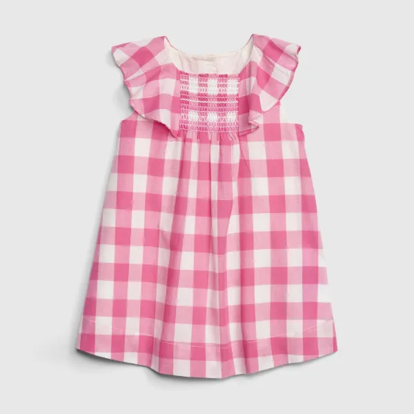 갭 여아용 베이비 깅엄 플러터 드레스