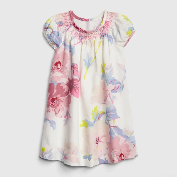 갭 여아용 토들러 플로럴 퍼프 슬리브 드레스