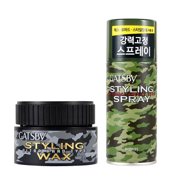 갸스비 스타일링 헤어왁스 울트라하드 80g + 왁스 킵 스프레이 울티메이트 프리즈 183ml 1세트