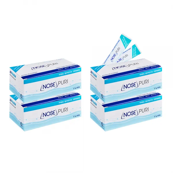 노즈퓨리 코세정용 분말 240ml용 성인용 60p 4개입