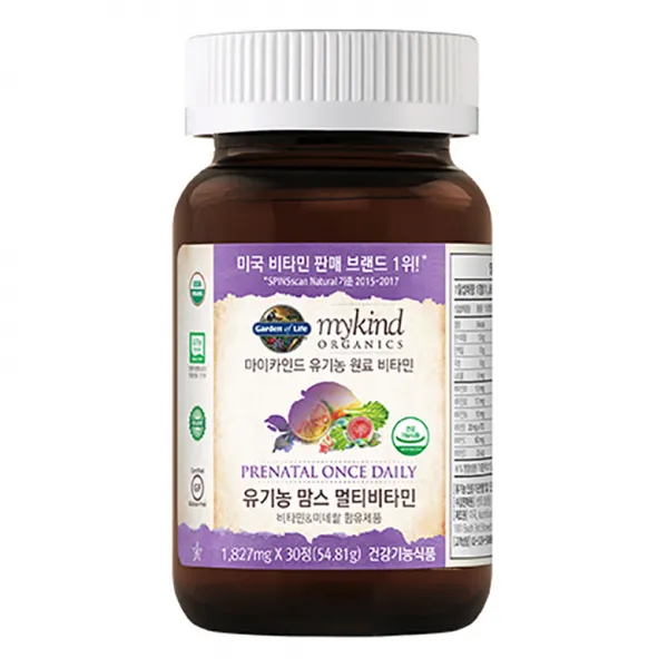 마이카인드 유기농 맘스 멀티비타민, 30정, 1개