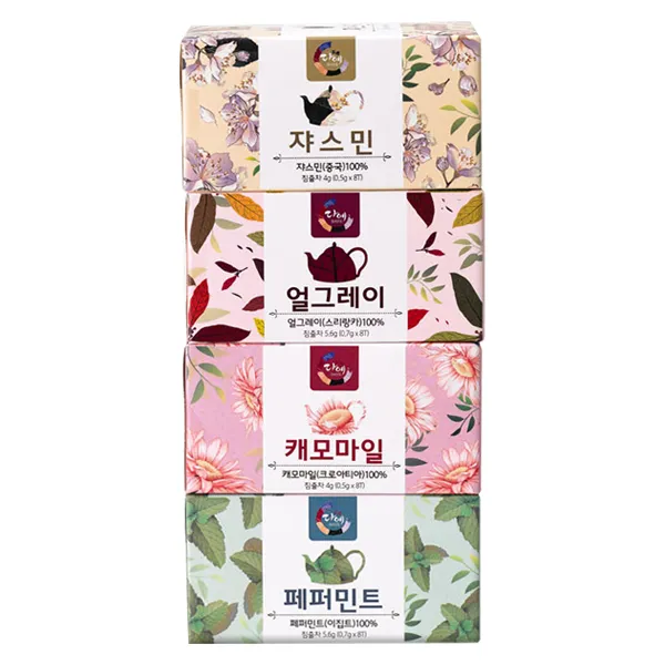 다예 건강한 하루 차 모음, 쟈스민 + 얼그레이 + 캐모마일 + 페퍼민트, 1세트