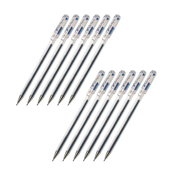 펜텔 중성펜 하이브리드 0.5mm K105 블루 12개입