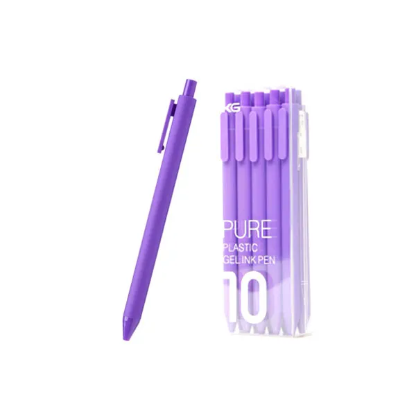 Kaco Pure 컬러 소프트 젤펜 블랙심 0.5mm 10p 퍼플 1개