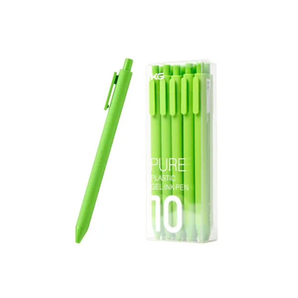 Kaco Pure 컬러 소프트 젤펜 블랙심 0.5mm 10p 라이트그린 1개