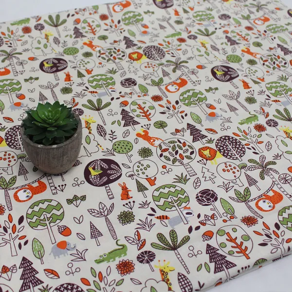 베드앤데코 코튼 패브릭원단 정글스내츄럴