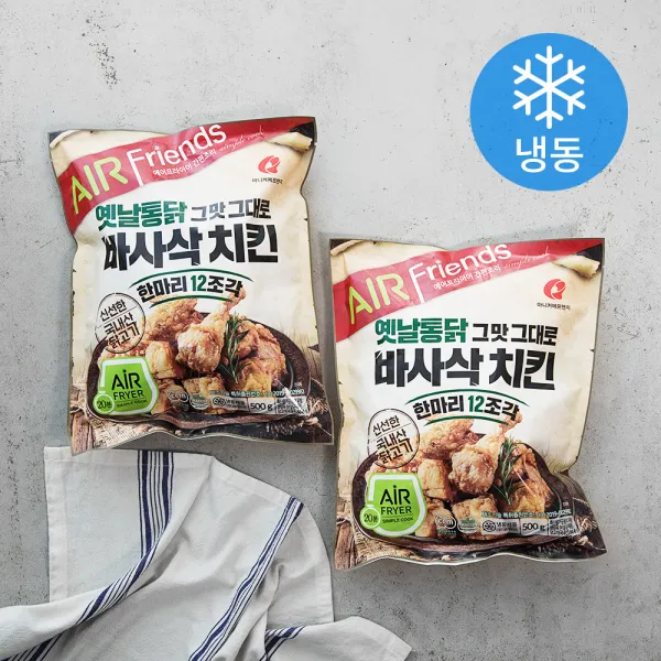 마니커에프앤지 바사삭치킨 한마리 12조각 (냉동), 500g, 2개입