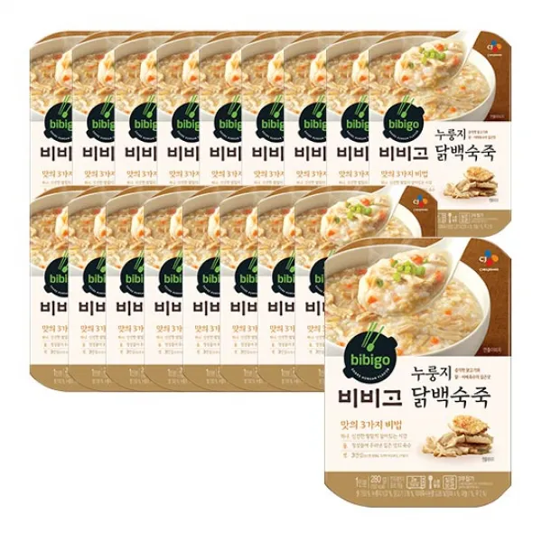 비비고 누룽지 닭백숙죽, 280g, 18개입