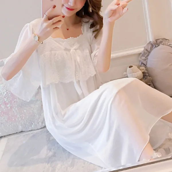 저스틴 여성용 레이스 공주풍 시스루 원피스 잠옷