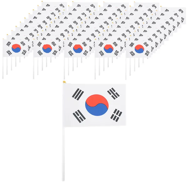 파티쇼 일체형 수기 태극기 미니, 혼합 색상, 50개입