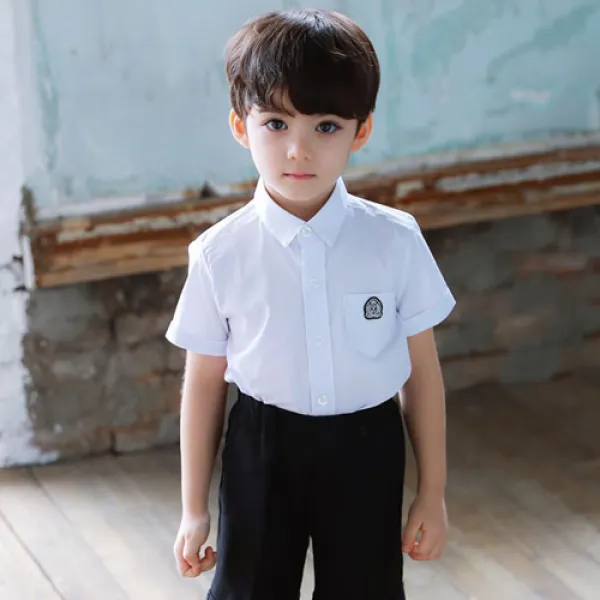 잭키드 남아용 제이 반팔 남방셔츠 화이트