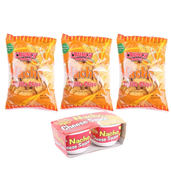 아하 나쵸 토틸라칩 320g x 3p + 펀나쵸 치즈소스 142g x 2p, 1세트