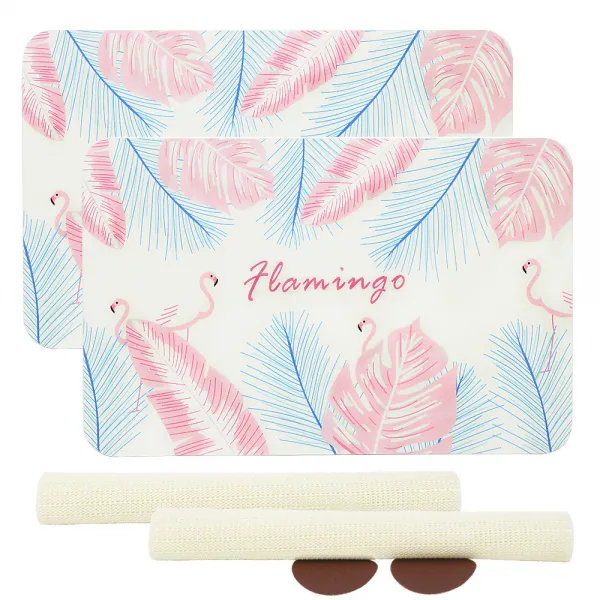 코시나 규조토 욕실매트 + 미끄럼 방지매트 + 사포 M 45 X 35 Cm 플라밍고 2세트