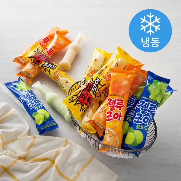 해태제과 국가대표 아이스크림 3종 세트 (냉동), 1세트, 탱크보이 5p + 젤루조아 제주감귤 5p + 젤루조아 청포도 5p
