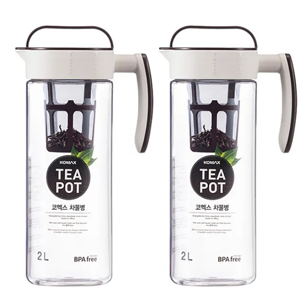 코멕스 티팟 냉장고 물병 2p, 혼합 색상, 2L
