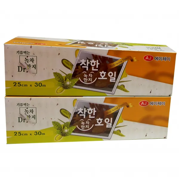 착한식재료 에이제이 착한 녹차한지호일 25cm x 30m, 2개