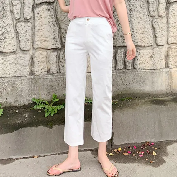오키진 여성용 에어쿨린넨 8부바지