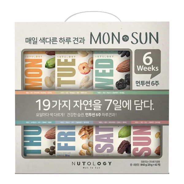 넛톨로지 먼투썬 6주 하루견과 20g 42개입