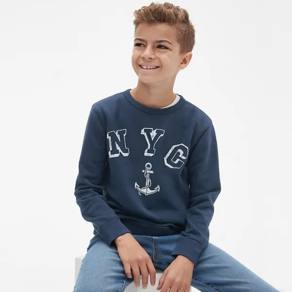 갭 남아용 Nyc 그래픽 크루넥 스웨트 셔츠