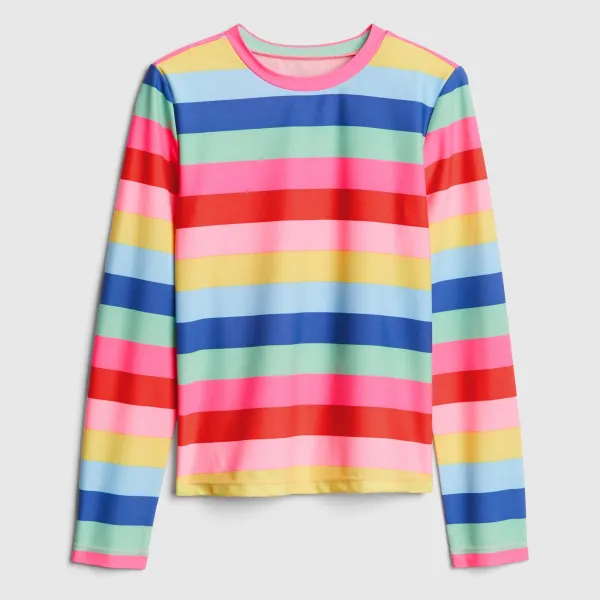 갭 여아용 스트라이프 긴팔 래시가드