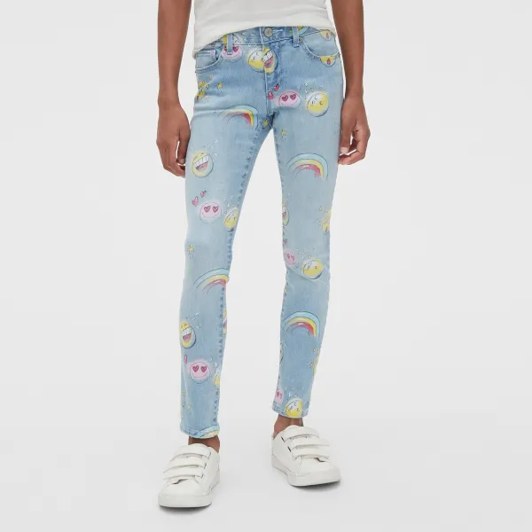 갭 여아용 판타스티플랙스 슈퍼 데님 이모지 슈퍼 스키니 진