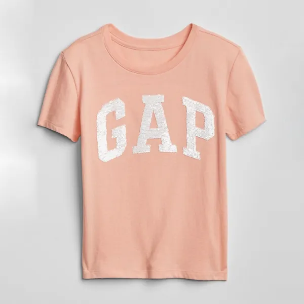 갭 여아 로고 반팔 티셔츠 캔들스틱 코랄
