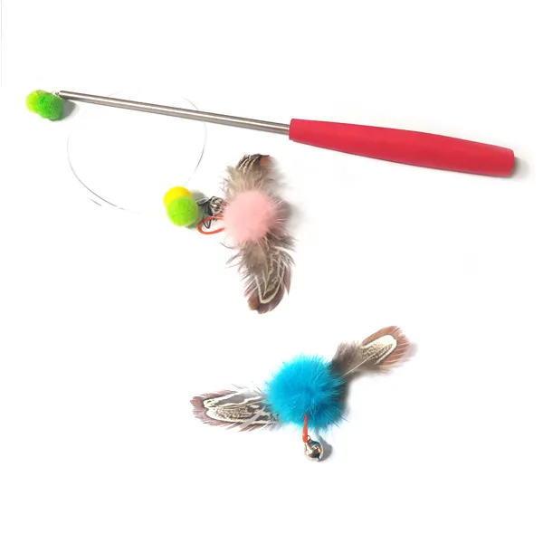 힐링타임 플라잉 사탕참새 3단낚시대 고양이 장난감 + 리필 랜덤 발송 1세트