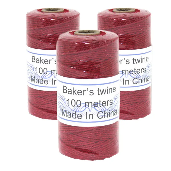 이홈베이킹 단색 트와인끈 3p 빨강 100m