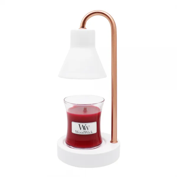 우드윅 미니캔들 85g + 미니워머 로즈화이트 세트 커런트