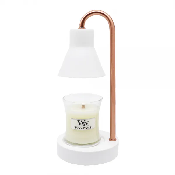 우드윅 미니캔들 85g + 미니워머 로즈화이트 세트 린넨