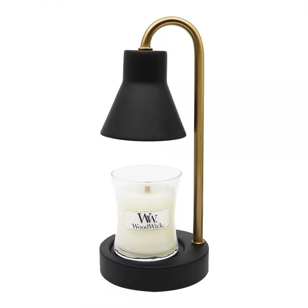 우드윅 미니캔들 85g + 미니워머 골드블랙 세트 린넨