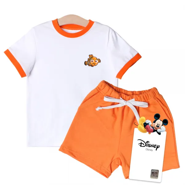 뉴욕꼬맹이 아동용 디즈니 니모 배색반팔 상하의 세트 H003