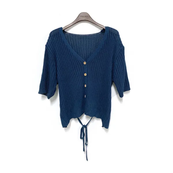 반에이크 여성용 오 뒷리본 가디건