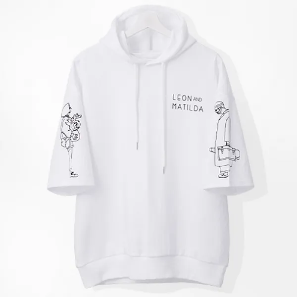 제이에이치스타일 남성용 레옹마틸다 후드 반팔티 Jhrok022