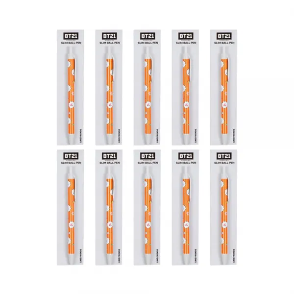 라인프렌즈 BT21 슬림볼펜 0.5mm, 알제이, 10개
