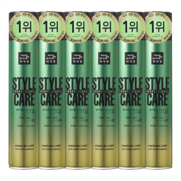 미쟝센 스타일케어 프로페셔널 스트롱 홀드 헤어 스프레이, 300ml, 6개