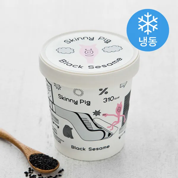 스키니피그 아이스크림 블랙쎄서미 (냉동), 474ml, 1개