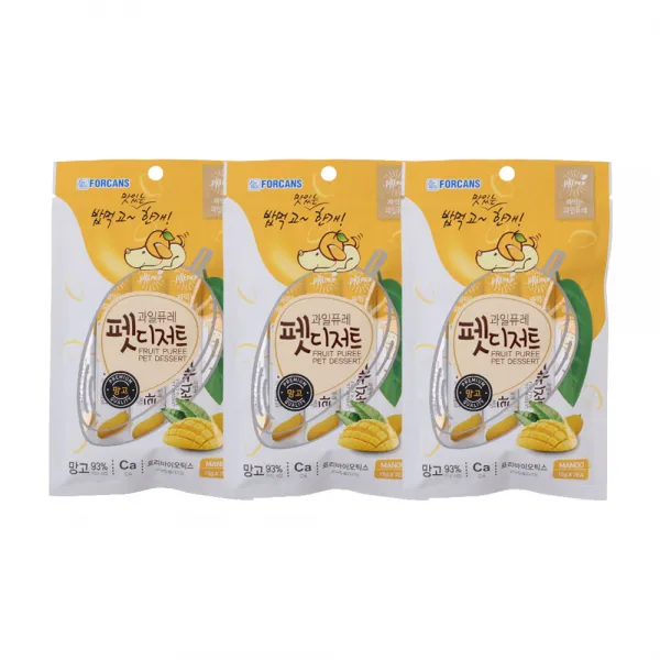포켄스 과일퓨레 펫디저트 15g x 7p, 망고, 3개