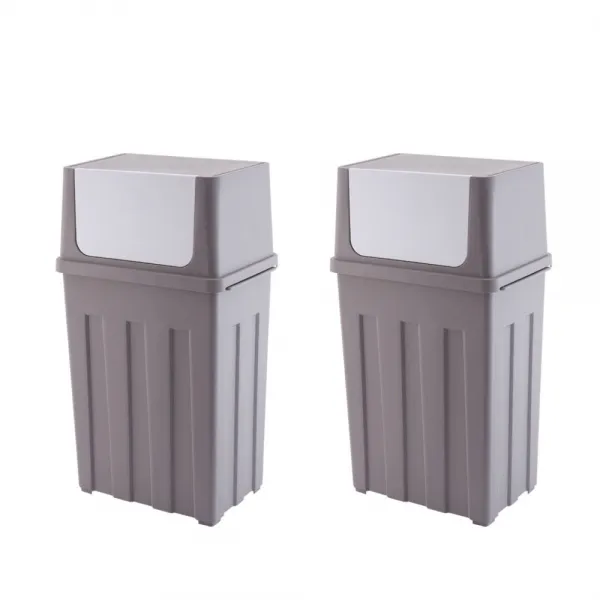 바람 베네시안 와이드 휴지통 40L, 그레이, 2개