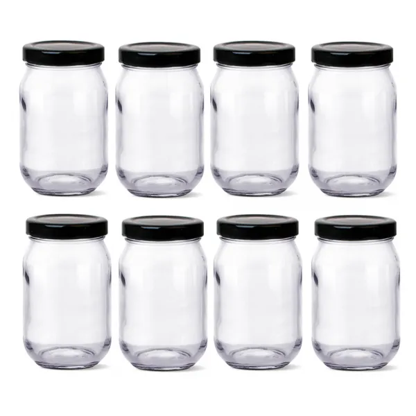 글라스락 580 높은형 유리병 블랙 500ml + 뚜껑 랜덤 발송, 8세트