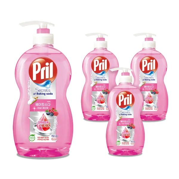 프릴 베이킹소다 와일드베리, 750ml, 4개