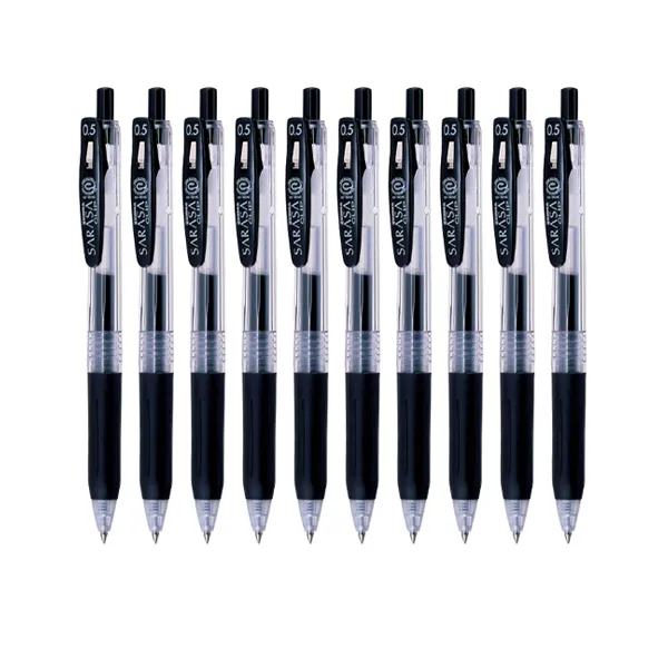 제브라 사라사클립볼펜 0.5mm, 블랙, 10개