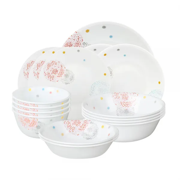 코렐 폼폼 원형 4인 백화점 홈 식기세트 16p, 혼합 색상, 6종