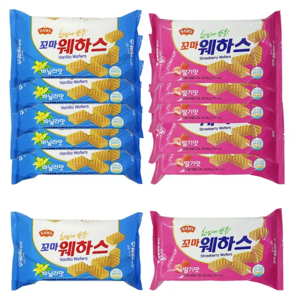 스위트영 삼아 꼬마웨하스 바닐라 80g x 6p + 딸기 80g x 6p 세트 1호, 1세트