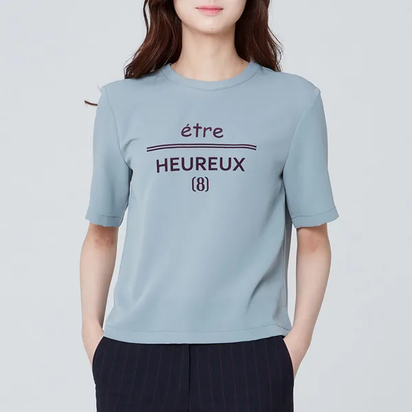 마인드브릿지 여성용 여폴리레터링장식 5부 티 블라우스 Msbl5202