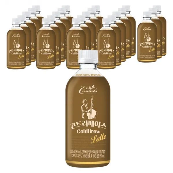 칸타타 콘트라베이스 콜드브루 라떼, 500ml, 24개
