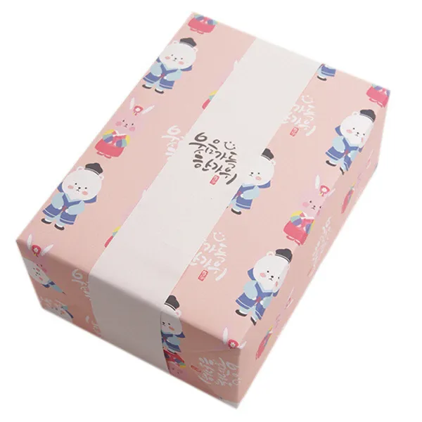 봄91 추석띠지 웃음가득 한가위 5 x 51 cm, 혼합 색상, 100개