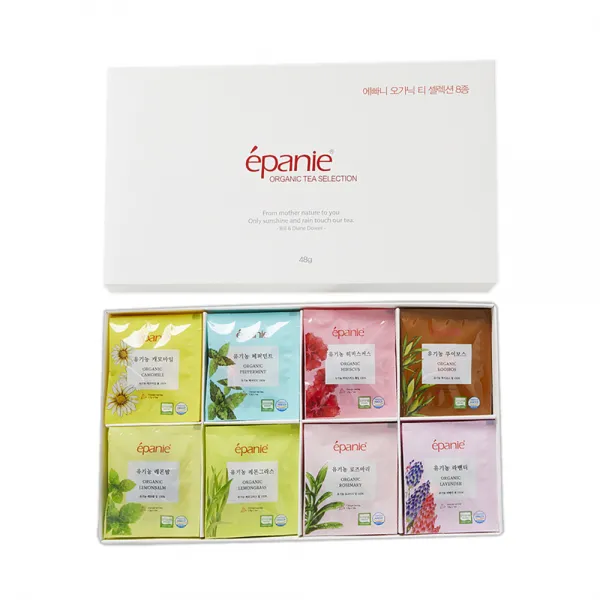 에빠니 오가닉티 셀렉션 8종 선물세트 히비스커스 + 루이보스 + 캐모마일 + 페퍼민트 + 레몬밤 + 레몬그라스 + 로즈마리 + 라벤더 1세트
