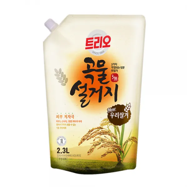 트리오 곡물설거지 우리쌀겨 주방세제, 2.3L, 1개