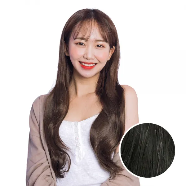 가발매니아 붙임머리 파워 3피스 헤어피스 내츄럴C컬, 내츄럴블랙, 1개